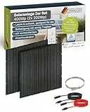 SCHWAIGER Balkonkraftwerk Slim‑Line 2er Set mit 400 Wp Glas Solarpanels I 2x 200 Wp monokristalline, ultraflache & leichte Solarmodule I inkl. Anschlusskabel & Zubehör I Plug & Play Solaranlage