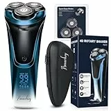 Rasierer Herren Elektrisch Snapbuy/Mit 3er Ersatzköpfen/Nass- und Trockenrasierer/Elektrorasierer mit Pop-up Trimmer / 99 Min. Laufzeit/Bartschneider/LED Anzeige/Reiseetui