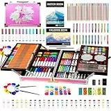 KINSPORY Premium Malkoffer Deluxe 139-teilig Malset für Kinder Anfänger Tolles Buntstifte Set, Wasserfarben, Ölpastellfarbe, zeichenstifte, Bleistifte als Zeichenset Geschenk Kinder