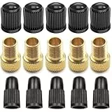 Pitlane Performance® Fahrrad-Ventil Adapter Set für Presta & Dunlop-Ventile; 5X Presta-Schrader-Adapter + 5X Schrader + 5X Prest/Dunlop Ventil-Kappen für Fahrräder, E-Bikes, Scooter UVM. (15er Set)