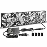 GDSTIME 4 x 120mm Lüfter 230V Doppelt 240mm Lüfter 230V Regelbar Dual Kugellager Fan 220V Gehäuselüfter 4V -12V Einstellbare Geschwindigkeiten Großer Luftstrom für Server Wechselrrichter Schrank