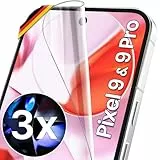 UTECTION 3X Schutzfolie für Google Pixel 9/ Pixel 9 PRO - Fingerabdruck kompatibel - Premium Folie KEIN Glas - Hüllenfreundlich - Anti Kratzer Displayschutzfolie Ultra Clear - Schutz Displayfolie
