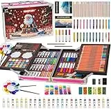 KINSPORY Premium Malkoffer Deluxe 139-teilig Malset für Kinder Anfänger Tolles Buntstifte Set, Wasserfarben, Ölpastellfarbe, zeichenstifte, Bleistifte als Zeichenset Geschenk Kinder