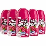 CHIEFS Syrup Zero, Himbeere, 5 x 65 ml, für mehr 32 l Fertiggetränk, Sirup zuckerfrei mit echten Fruchtextrakten, vegan, 0 Kalorien, made in Germany