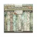 Stamperia - Scrapbook Paper Pad for Scrapbooks, Albums, Cards, Bullet Journals and More, Acid Free, Double-Sided, Perfect for Craft and Gifting (Herbarium Silvae Background Selection) (30.5 x 30.5cm)