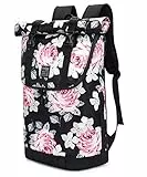 EverVanz Laptop-Rucksack, wasserdichter Reiserucksack, Rucksack für Damen und Herren, leicht, lässig, elegante Schultasche, 9. Rosa/Schwarz, Kompakt, elegant