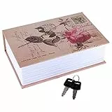 Security Box, Haofy Buchtresor mit 2 Schluessel, Geldkassette Abschließbar in Wörterbuchform BuchSafe zum Aufbewahren von Geld, Schmucketui für Büro/Hause, Rose Diary