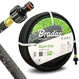 BRADAS® Perlschlauch Bewässerungsschlauch AQUA-DROP 1/2 Zoll 15 m Schwarz | Flexibler Gartenschlauch Ober- & Unterirdisch Verlegbar Tropfschlauch Soaker Hose Perlregner | Wasserersparnis bis 70%
