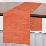 Myir JUN Tischläufer, Tischläufer Modern Tischläufer Abwaschbar Tischläufer Outdoor Wärmeisoliertes PVC für Häuser Restaurants Hotels 30 x 140 cm (Orange)