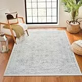 Livabliss Marrakech Vintage groß - Orientalischer Wohnzimmer 160x216 cm, Esszimmer, Schlafzimmer - Boho Kurzflor e für einfache Pflege - Grau und Creme