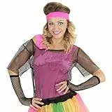 W WIDMANN MILANO Party Fashion 91704 - Netzshirt 80er Jahre, Schwarz, Mottoparty, Karneval