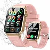 STECEi Smartwatch Herren Damen, 1,85'' HD Touchscreen Smart Watch mit Bluetooth Anrufe, 110+ Sportmodi Fitnessuhr mit Herzfrequenz Schlafüberwachung Schrittzähler, IP68 Wasserdicht Sportuhr, Rosa