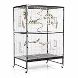 Montana Cages | Vogelvoliere Voliere Vogelkäfig Vogelhaus Käfig XXL ca. 120 x 81 x 180 cm Casa 120 - Antik/Platinum