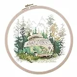 HobbyJobby Kreuzstich-Set 'It's time to travel', gezähltes Kreuzstich-Set für Erwachsene, Handarbeitsset