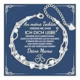 CheersLife Tochter Armband,Armband Silber 925 Damen Herz 3-Lagige Kette Armbänder,Geschenk für die Tochter Geburtstagsgeschenk für Töchter Mädchen Weihnachten Kreative Geschenke
