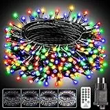 Light-Brightly Lichterkette Außen Innen Weihnachtsbaum Strom - 15m 150 Led Mehrfarbig Lichterketten mit Stecker Timer Wasserdicht Cluster Fairy Lights for Weihnachten Hochzeit Party Balkon Garten