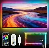 Daymeet LED TV Hintergrundbeleuchtung, 3M TV LED Lichter Streifen Fernseher für 32 bis 60 Zoll TV PC Monitor LED Strip, RGBIC Farbwechsel USB Musik Sync Steuerbar via App led fernseher beleuchtung
