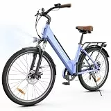 Finbike 26 Zoll E Bike für Erwachsene, 7-Gang Elektrofahrrad mit abnehmbarem 36V 13Ah Akku, 25 km/h und 88KM Reichweite, voll ausgestattet mit Ablagen, Autolampen und Stoßdämpfung