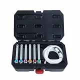CCLIFE 7tlg Bremsenentlüftungsschlüssel Set, 7–12 mm, 12-Kant Stecknuss, mit 1,2 m Silikonschlauch & Rückschlagventil, farbcodiert, für Auto & Motorrad