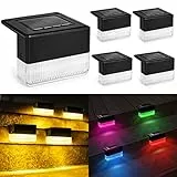 YOFIG Solarlampen für Außen Garten, Wasserdichte Solarleuchten Garten Deko, Gartendeko 4 Stück Led Solar Gartenleuchten für Balkon Deko und Terrasse, Solarleuchte mit 2 Modi-Warmweiß/Farbwechselnde