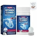 Retainer Reinigungstabletten 100 Tabletten,Zahnspangenreiniger Tabs Minzig Frisch, Gebissreiniger Tabs 3 Monate Vorrat, Retainer Reiniger Tablette Halten Sie Ihre Retainer und Fleckenfrei & Gerüche