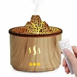 Simpeak 400ml Aroma Diffuser für Duftöle, Ultraschall Raum Diffuser Holz für ätherische Öle mit LED-Licht, Aromatherapie Düfte Luftbefeuchter mit Fernbedienung für Wohnzimmer Büro Spa, Lichtbraun