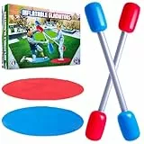KreativeKraft Aufblasbares Gladiator-Spiel Set mit 2 aufblasbaren Schlagstöcken & 2 Kampfmatten - Outdoor Spiele für Kinder