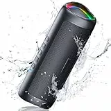 UOHHBOE Bluetooth Lautsprecher 30W Tragbarer Musikbox Bluetooth 5.3 mit TWS Stereo RGB Lichter 24 Stunden Laufzeit 30 Meter Reichweite Freisprechfunktion IPX5 Wasserdicht