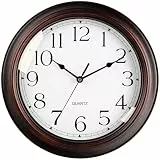 KECYET 40,6 cm Wanduhren, batteriebetrieben, leise, nicht tickende Wanduhr, Vintage, Retro, rustikaler Stil, dekorativ für Wohnzimmer, Küche (Bronze)