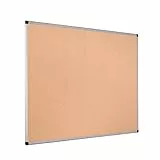 Bi-Office Korktafel Maya Mit Aluminiumrahmen und Hochwertiger Naturkorkoberfläche, Pinnwand, 120 x 90 cm
