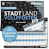 DENKRIESEN - Stadt Land VOLLPFOSTEN® - Experten Edition - Wissen ist Macht - A3 | Partyspiel | Familienspiel | Stadt Land Fluss | Spielblock | Geschenkidee | Spaß vorprogrammiert