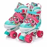 meteor Retro Rollschuhe Disco Roll Skate wie in den 80er Jahren Jugend Roll-Schuhe Kinder Quad Skate 5 Verschiedene Farbvarianten Inline-Skates Einstellbare Größe des Schuhs