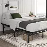 Zinus Justin Bett 90x200 cm - Höhe 36 cm mit Stauraum unter dem Bett - Metall Plattform Bettgestell - Schwarz