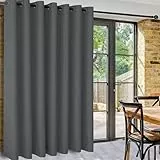 DWCN Dunkel Grau Gardinen Raumteiler,H243xB304cm,Extra Breite Vorhänge Raumtrenner Hängend Verdunkelungsvorhänge Thermovorhang Gardinen Blickdicht für Schlafzimmer,Büro Sichtschutzvorhänge,1 Stück