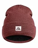 DANISH ENDURANCE Fleece Mütze aus recyceltem Material, Beanie Wintermütze, Fischermütze, Warm & Atmungsaktiv, Unisex, für Herren & Damen, Rot, Einheitsgröße