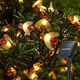 Kimuwote Solar Lichterkette Aussen, Bienen lichterketten, 50 LED 7M 8 Modi wasserdichte Lichterketten Innen/Außen für Garten, Rasen, Terrasse, Sommerfest, Feiertag, Party (warmweiß)