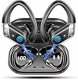 Bluetooth Sport-Kopfhörer, Bluetooth 5.4 HiFi Stereo, 50 Stunden kabellose Kopfhörer Geräuschunterdrückung Mics, Bluetooth-Kopfhörer Schnellladung USB-C, Kopfhörer IP7 wasserdicht Fitnessstudio Laufen