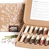 Craftly Geschenkbox Salz & Pfeffer l Gewürzset zum Kochen l 6 Salze & 6 Pfeffersorten - Himalaya, Hawaii, Zitronen-Rosmarin, Tellicherry-Pfeffer & mehr l Geschenkset für Männer & Frauen