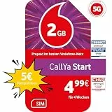 Vodafone Prepaid CallYa Start | 2 GB | 5 EUR Startguthaben | ohne Vertrag | 5G-Netz | Telefon- SMS-Flat | EU-Roaming