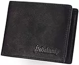 hodalump Echt-Leder Geldbörse • Premium Geldbeutel für Damen und Herren mit RFID-Schutz • Langlebiges Portmonee mit Münzfach • Komfortable Brieftasche in Schwarz