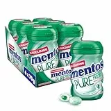 Mentos Kaugummi Pure Fresh Spearmint, 6 Boxen zuckerfreie Chewing Gum Dragees mit Spearmint-Geschmack & flüssiger Füllung, Multipack (6 x 35 Stück)