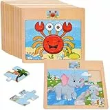 10 PCS Holzpuzzle Kinder, Puzzle ab 3-8 Jahre, Lernspielzeug Jungen und Mädchen, Kinderpuzzle ab 3 Jahre Holz, Geschenke für Kinder (Pack 10 Puzzles)