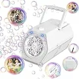 PANACARE 2.0 Automatische Seifenblasenmaschine, Tragbar Bubble Machine 20000+ Bubbles/Min mit Seifenblasenwasser/26 Löchers, Kinder Geschenk für Kinder/Hochzeit/Geburtstag/Bühne/Party (575-White)
