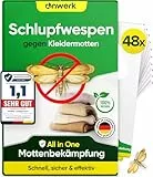 anwerk® Schlupfwespen gegen Kleidermotten - 48 Karten (8 Karten à 6 Lieferungen) - Effektiv Kleider Motten bekämpfen - Alternative zur Mottenfalle, Mottenspray, Pheromonfalle