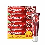 Colgate Max White One Whitening Zahnpasta, 4 Stück x 75 ml, Zahnaufhellung, Zähne 1 Ton weißer in 1 Woche, entfernt oberflächliche Flecken
