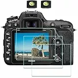 ULBTER Displayschutz schutzfolie für Nikon D7500 Kamera und Blitzschuh-Abdeckung, Glas Displayschutzfolie 0,3 mm Härtegrad 9H gehärtetes Anti-Fingerabdruck, Anti-Bubble Anti-Staub- 3 Stück
