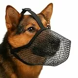 Maulkorb für Große Hunde, Maulkorb Hund, Atmungsaktive Verstellbare Haustier Maske für Hundetraining, Anti Fress Maulkorb Hund, Hundemaske zur Verhinderung von Bissen und Lecken