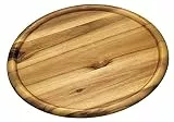 2 Stück Kesper Pizzateller aus Akazienholz, Ø 32 x 2 cm, mit Saftrinne, FSC-zertifiziert, Brotzeitplatte, Brotzeitbrett, Servierplatte aus Holz
