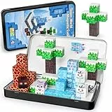 BuzzoXerex Magnetische Bausteine, 45 Stück Magnet Bausteine Reisespiele mit Metallbox, Magnetspielzeug Reisespiele für Geburtstags Kinder ab 3 Jahren