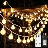 Kimuwote Lichterkette Außen Innen, 35M 300LED Kugel Lichterkette, Outdoor Strom Lichterketten mit 8 Modi IP44 Wasserdicht, ideal für Weihnachten, Hochzeit,Party,Garten,Terassen,Balkon Deko,Warmweiß